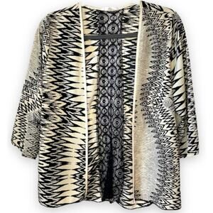 Tea N Rose Black Lace Whimsygoth Satin Kimono Oversized Top Boho XS Blouse